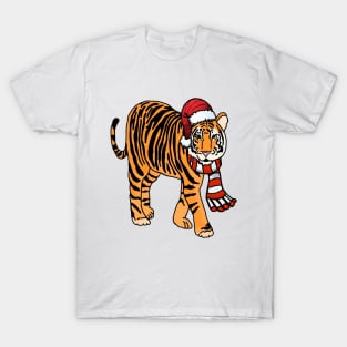 Christmas Santa Tiger T-Shirt